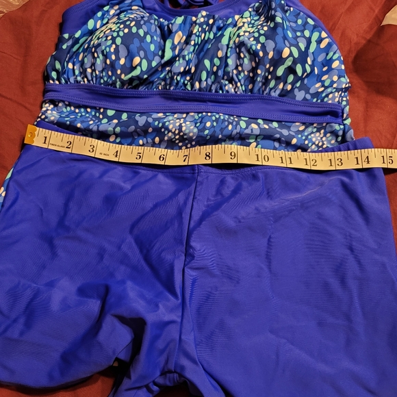 NWT Strappy Back Padded Athletic Boy Short Tankini bathing swim suit gym yoga - Picture 6 of 11